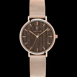 Montre Femme NATURE Cadran Brun Bracelet Acier milanais Doré rose