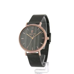 Montre Femme NATURE Cadran Noir Bracelet Acier milanais Noir