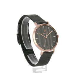 Montre Femme NATURE Cadran Noir Bracelet Acier milanais Noir
