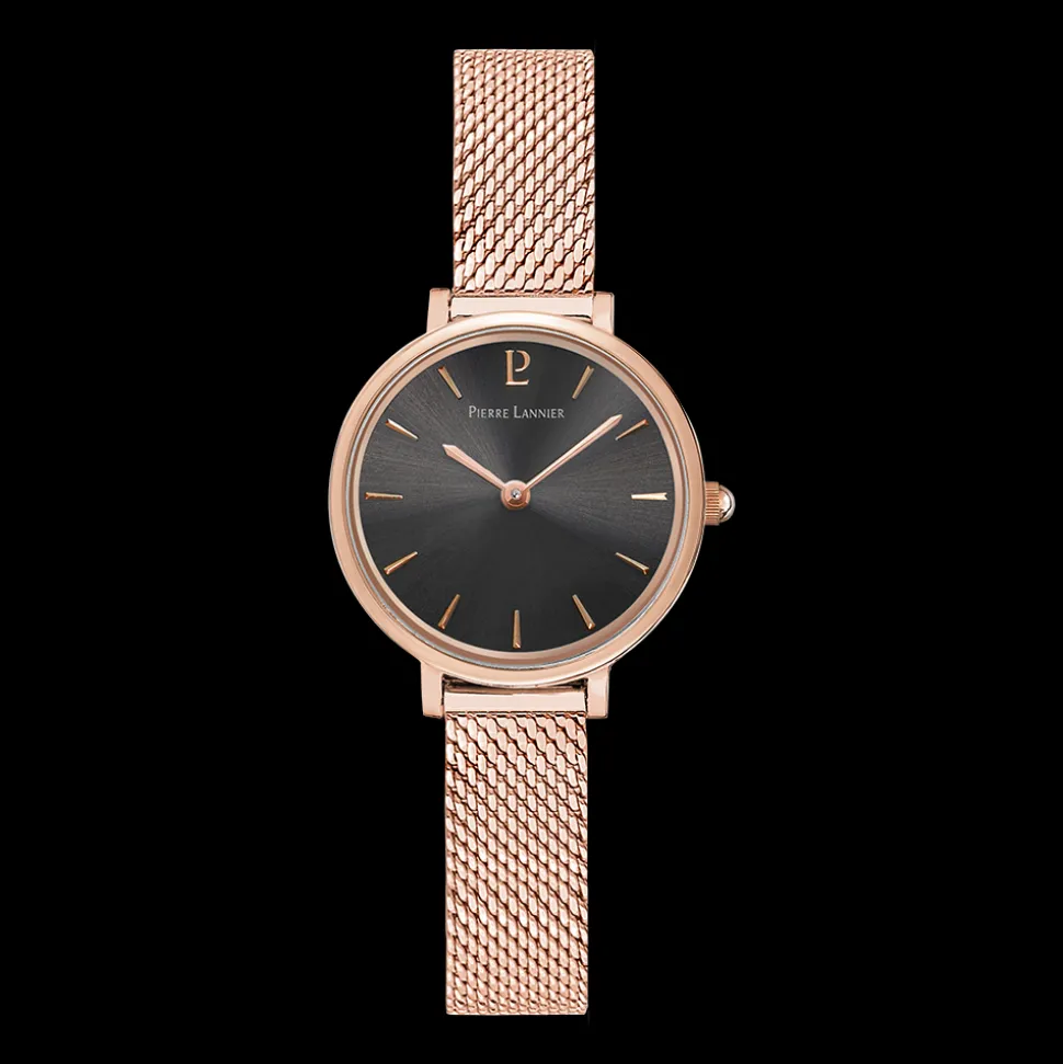 Montre Femme NOVA Cadran Gris Bracelet Acier milanais Doré rose