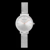 Montre Femme NOVA Cadran Argenté Bracelet Acier milanais Argenté