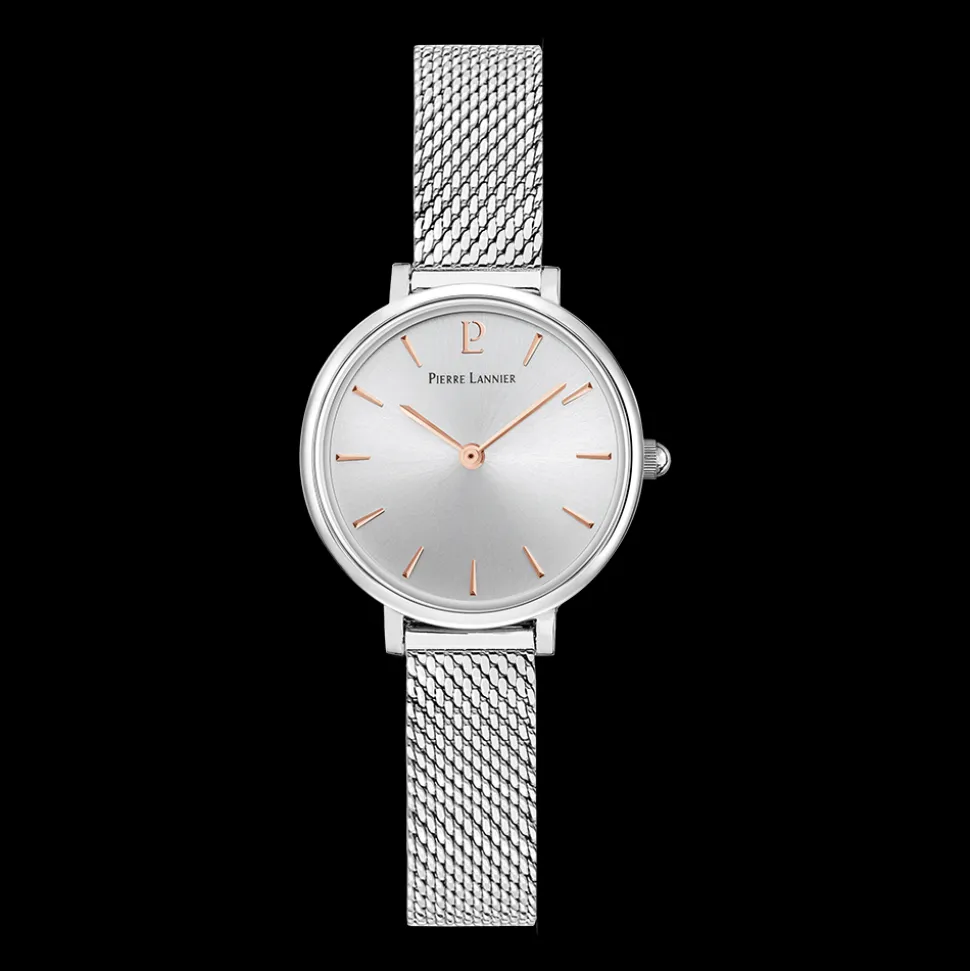 Montre Femme NOVA Cadran Argenté Bracelet Acier milanais Argenté