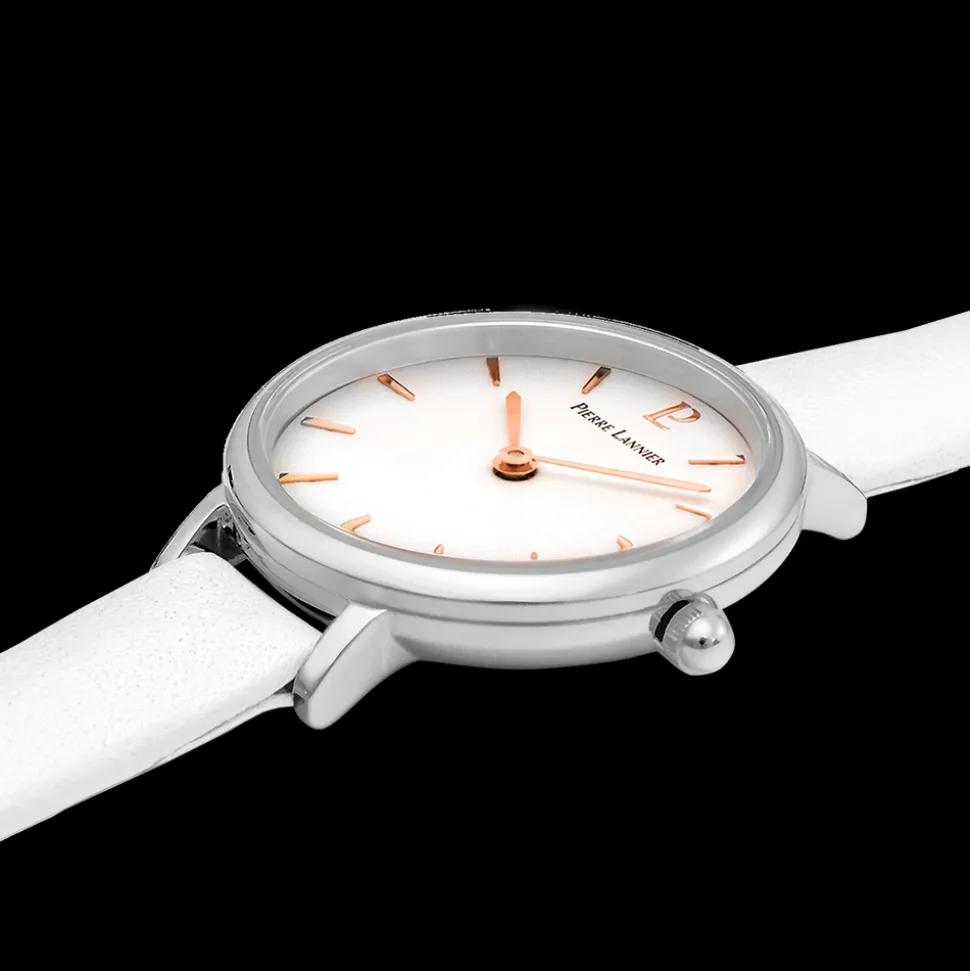 Montre Femme NOVA Cadran Blanc Bracelet Cuir Blanc