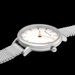 Montre Femme NOVA Cadran Blanc Bracelet Acier milanais Argenté