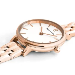 Montre Femme NOVA Cadran Blanc Bracelet Acier Doré-rose