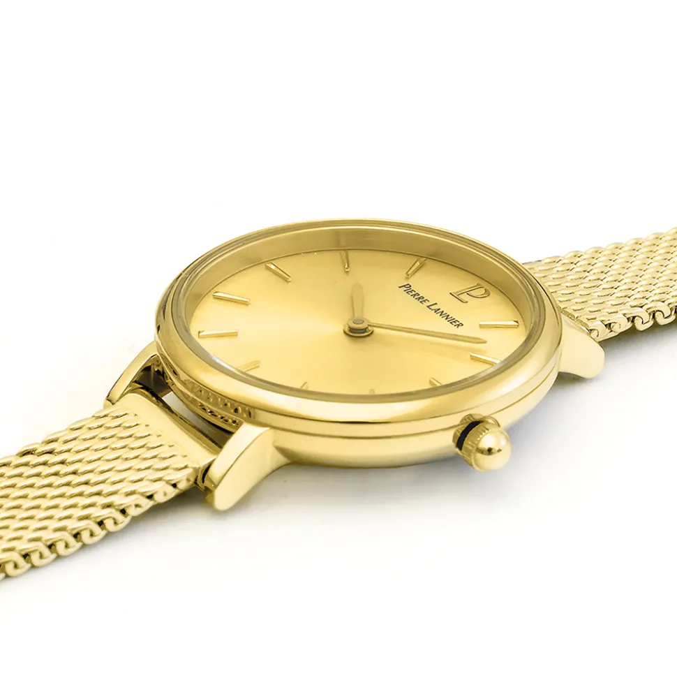 Montre Femme NOVA Cadran Doré Bracelet Acier milanais Doré