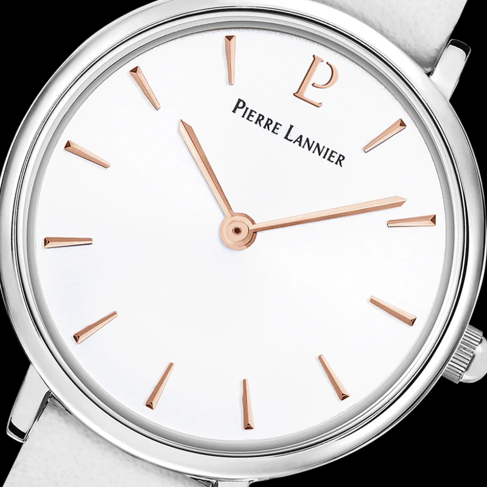 Montre Femme NOVA Cadran Blanc Bracelet Cuir Blanc