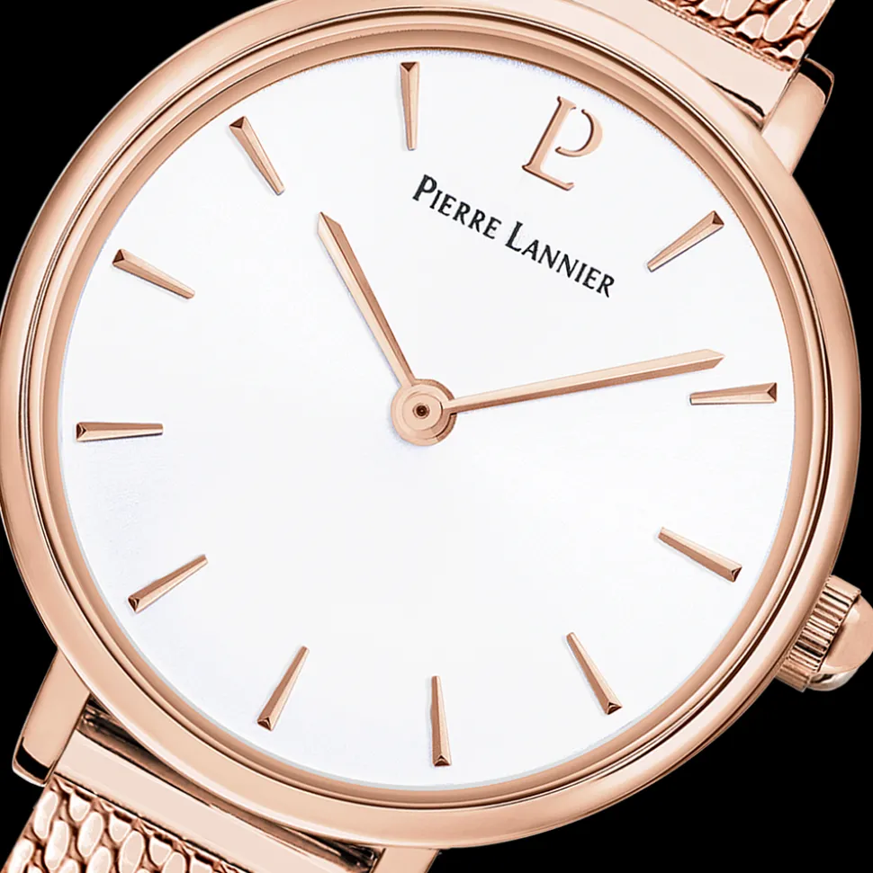 Montre Femme NOVA Cadran Blanc Bracelet Acier milanais Doré rose