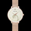 Montre Femme OCEAN Cadran Blanc Bracelet Acier Milanais Doré-rose