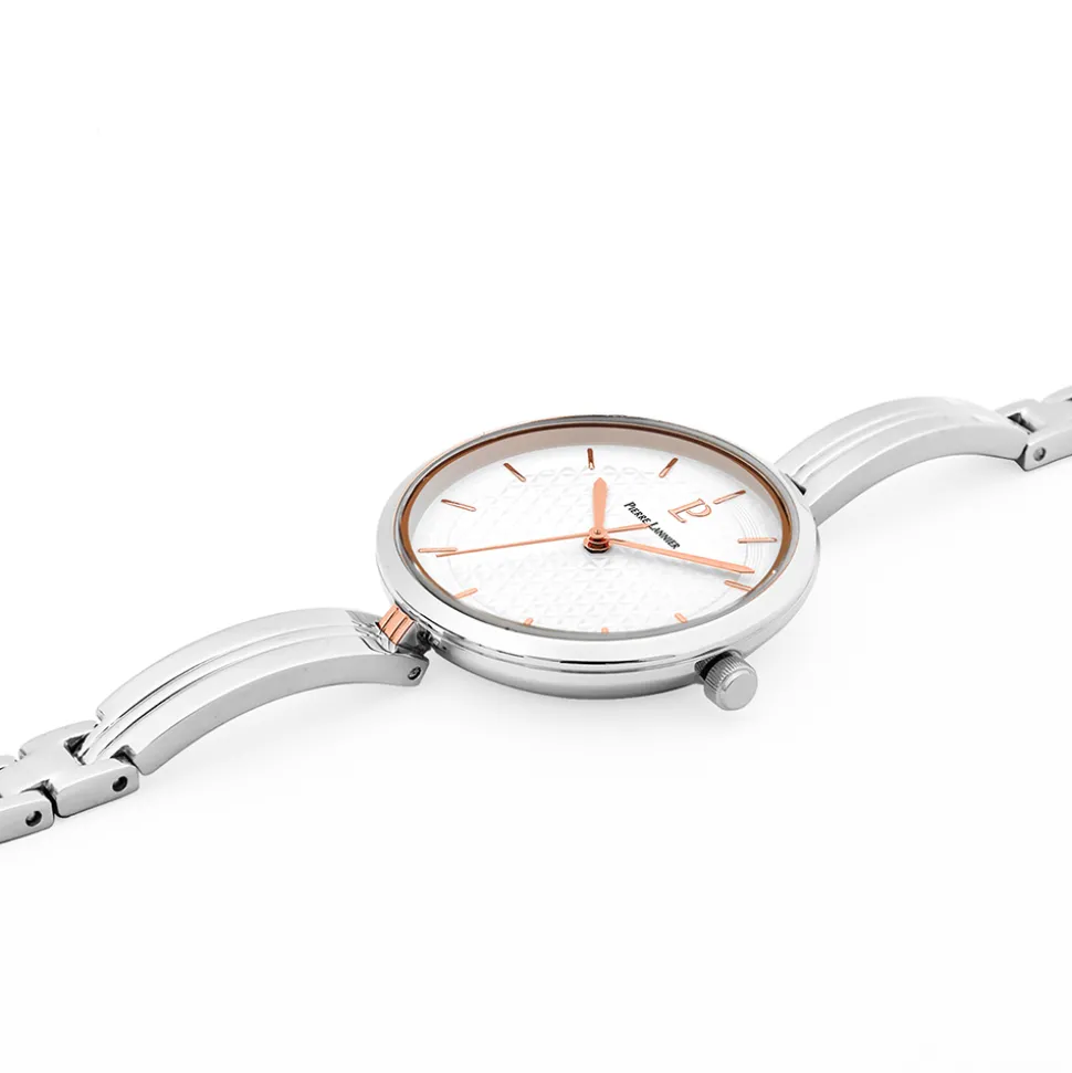 Montre Femme PRETTY Cadran Blanc Bracelet Acier Argenté