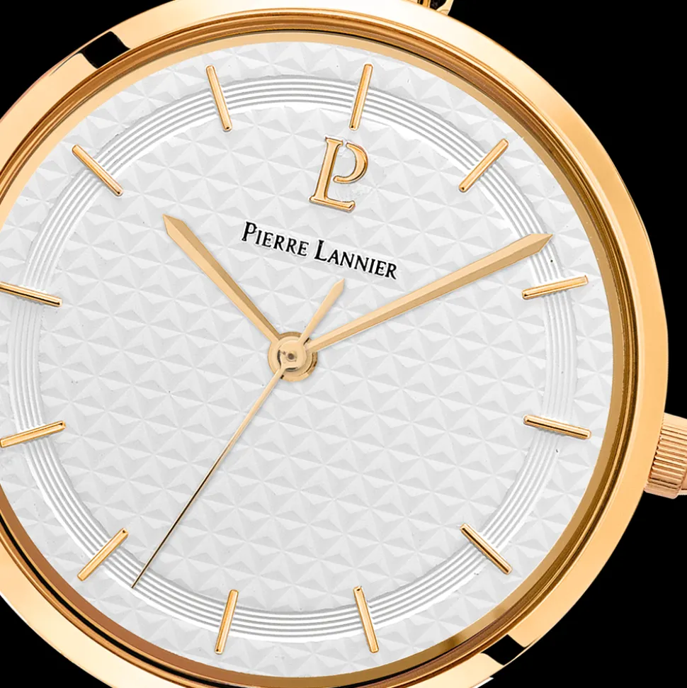 Montre Femme PRETTY Cadran Blanc Bracelet Acier Doré