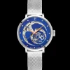 Montre Femme RCS Cadran Bleu Bracelet Acier Milanais Argenté