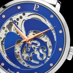 Montre Femme RCS Cadran Bleu Bracelet Acier Milanais Argenté