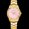 Montre Femme ROXANE Cadran Rose Bracelet Acier  Doré