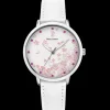 Montre Femme TALLIA Cadran Blanc Bracelet Cuir  Blanc