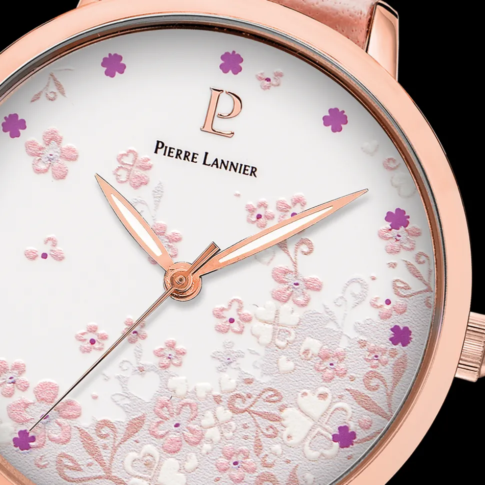 Montre Femme TALLIA Cadran Blanc Bracelet Cuir Rose