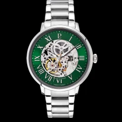 Montre Homme AUTOMATIC Argenté Cadran Vert Bracelet Acier Argenté 20 MM