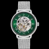 Montre Homme AUTOMATIC Argenté Cadran Vert Bracelet Acier milanais Argenté 20 MM