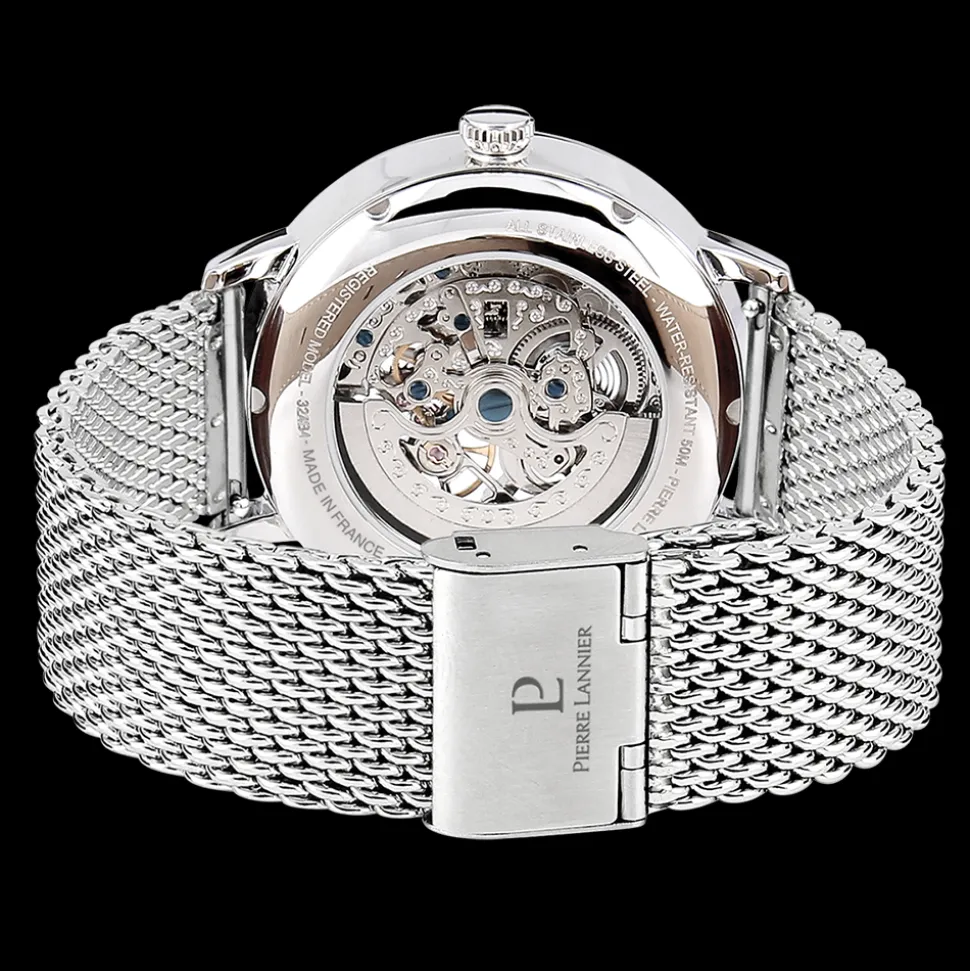 Montre Homme AUTOMATIC Argenté Cadran Vert Bracelet Acier milanais Argenté 20 MM