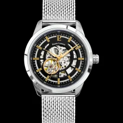 Montre Homme AUTOMATIC Cadran Noir Bracelet Acier milanais Argenté