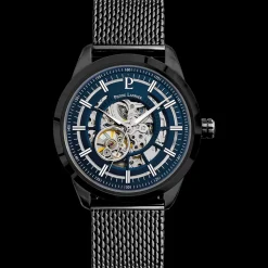 Montre Homme AUTOMATIC Cadran Bleu Bracelet Acier milanais Noir