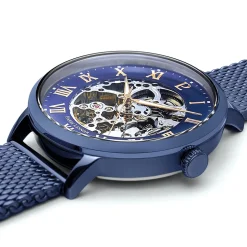 Montre Homme AUTOMATIC Cadran Bleu Bracelet Acier milanais Bleu