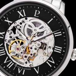 Montre Homme AUTOMATIC Cadran Noir Bracelet Acier Argenté