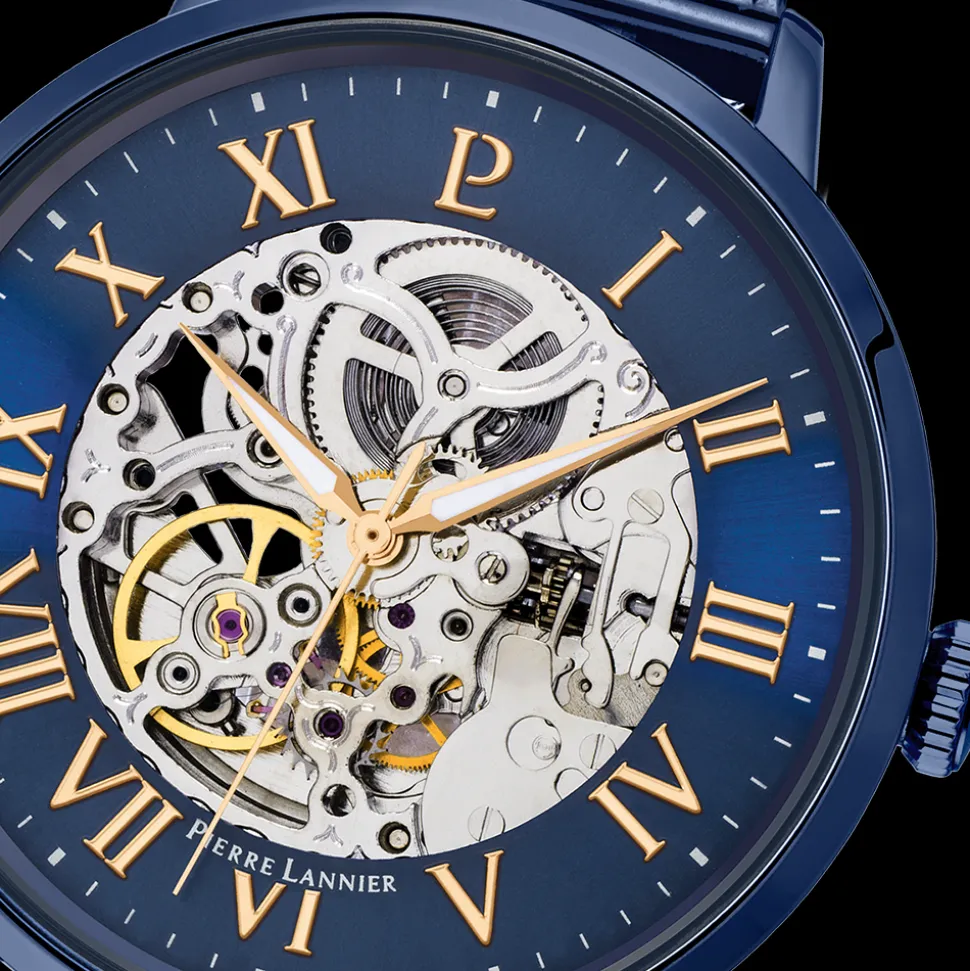 Montre Homme AUTOMATIC Cadran Bleu Bracelet Acier milanais Bleu