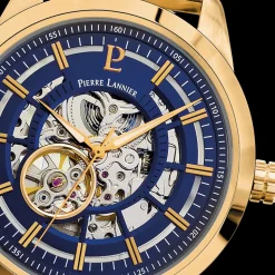 Montre Homme AUTOMATIC Cadran Bleu Bracelet Acier milanais Doré