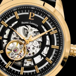 Montre Homme AUTOMATIC Cadran Noir Bracelet Cuir Noir