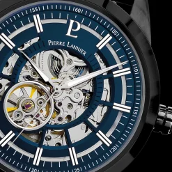 Montre Homme AUTOMATIC Cadran Bleu Bracelet Acier milanais Noir