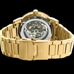 Montre Homme AUTOMATIC Cadran Noir Bracelet Acier Doré
