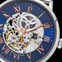 Montre Homme AUTOMATIC Cadran Bleu Bracelet Acier milanais Argenté