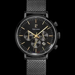 Montre Homme BARON Cadran Noir Bracelet Acier Milanais Noir