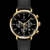 Montre Homme BARON Cadran Noir Bracelet Cuir Noir