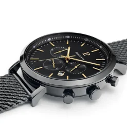 Montre Homme BARON Cadran Noir Bracelet Acier Milanais Noir