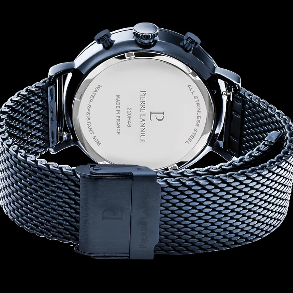 Montre Homme BARON Cadran Bleu Bracelet Acier milanais Bleu