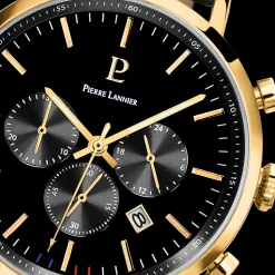 Montre Homme BARON Cadran Noir Bracelet Cuir Noir