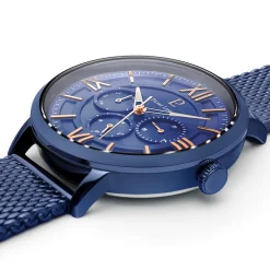 Montre Homme BEAUCOUR Cadran Bleu Bracelet Acier milanais Bleu
