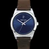 Montre Homme CANDIDE Cadran Bleu Bracelet Cuir Brun