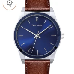 Montre Homme CANDIDE Cadran Bleu Bracelet Cuir  Brun