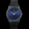 Montre Homme CANDIDE Cadran Bleu Bracelet Cuir Noir
