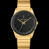 Montre Homme CANDIDE Cadran Noir Bracelet Acier Doré