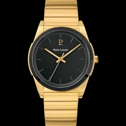 Montre Homme CANDIDE Cadran Noir Bracelet Acier Doré