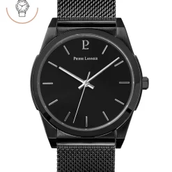 Montre Homme CANDIDE Cadran Noir Bracelet Acier milanais Noir