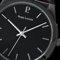 Montre Homme CANDIDE Cadran Noir Bracelet Cuir  Brun