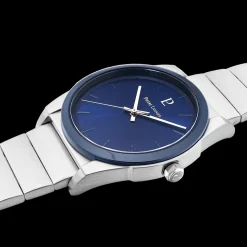 Montre Homme CANDIDE Cadran Bleu Bracelet Acier Argenté