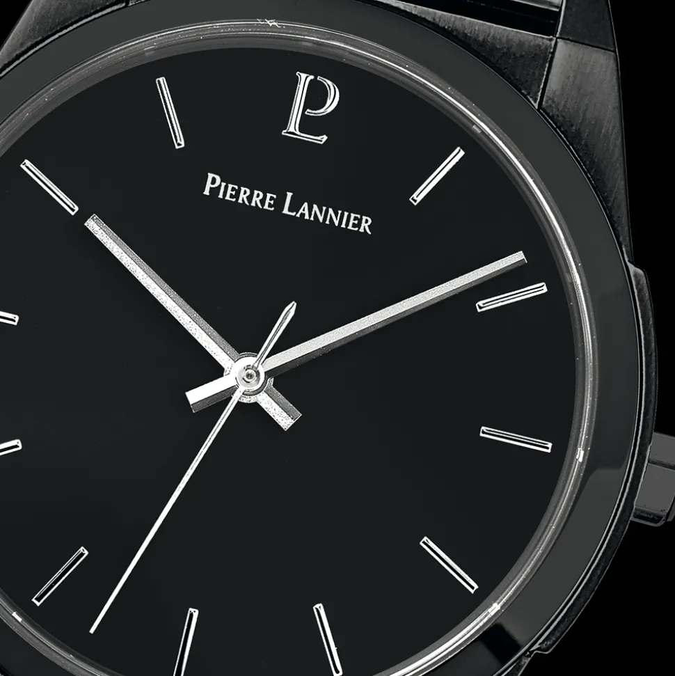 Montre Homme CANDIDE Cadran Noir Bracelet Acier milanais Noir