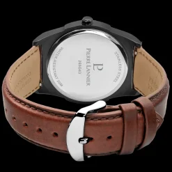 Montre Homme CANDIDE Cadran Noir Bracelet Cuir  Brun