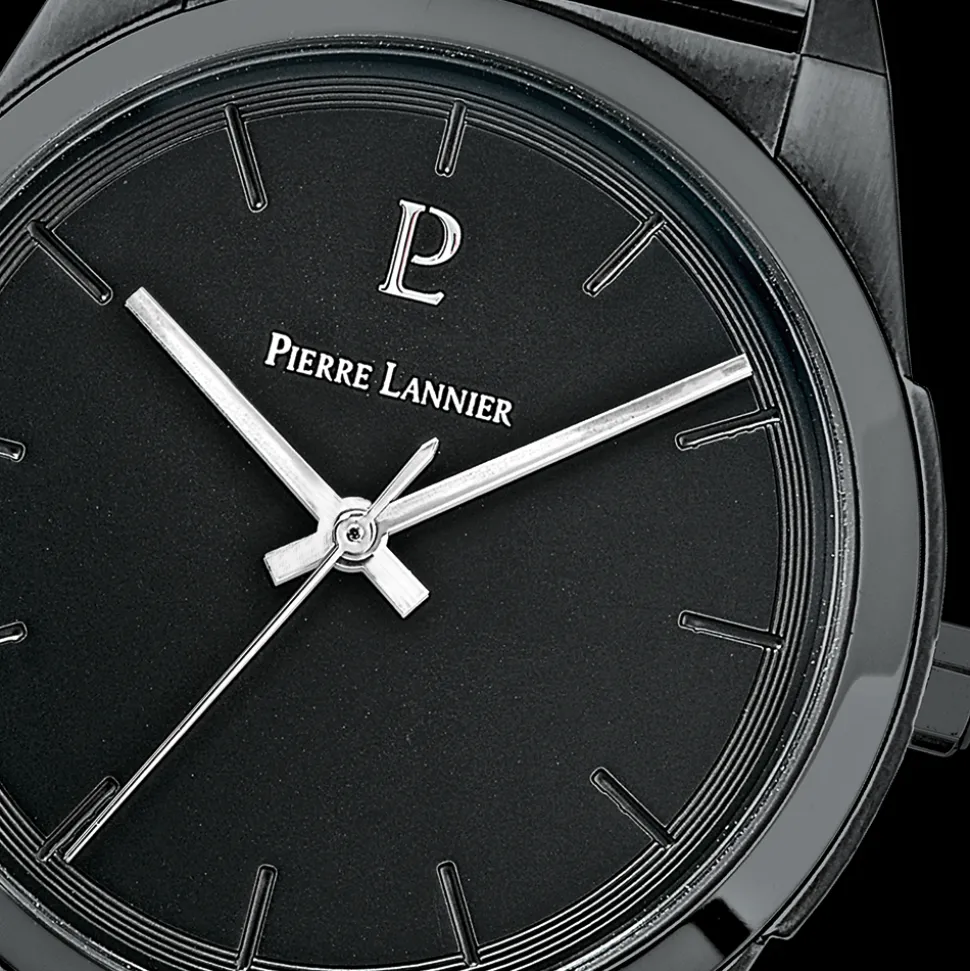 Montre Homme CANDIDE Cadran Noir Bracelet Acier milanais Noir